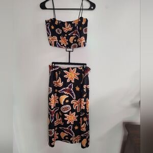 Tropical Skirt And Crop Tank SET
